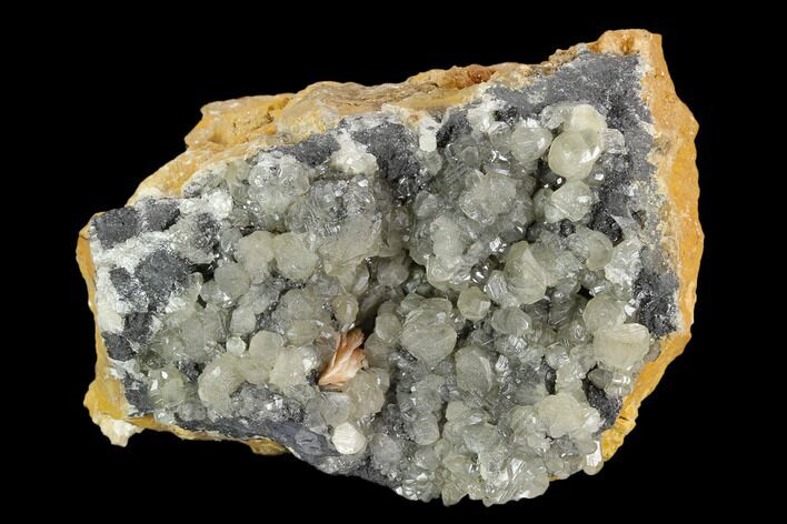 Cerussite Crystals with Bladed Barite on Galena - Morocco #128011